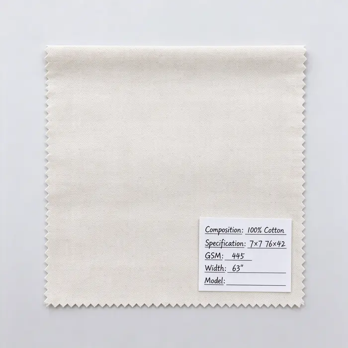 100% Cotton 445gsm 63" 7X7 canvas fabric