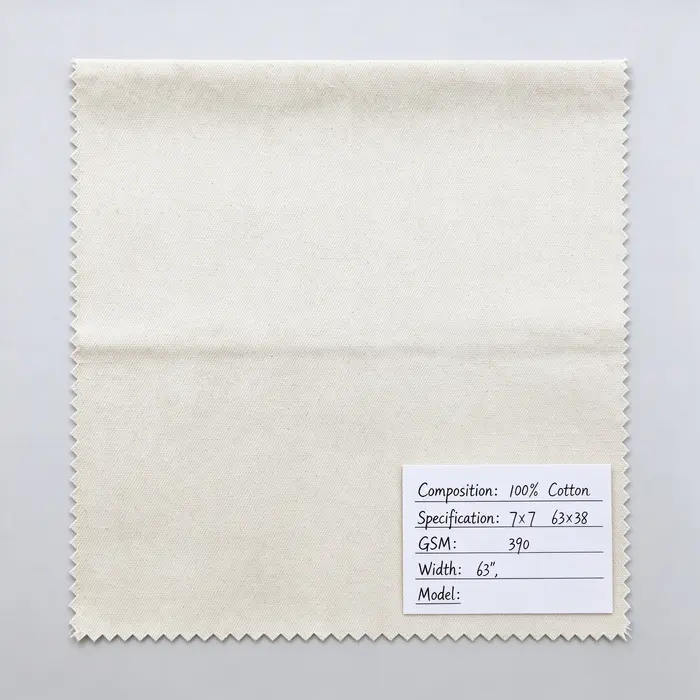 100% Cotton 390gsm 63" 7X7 canvas fabric