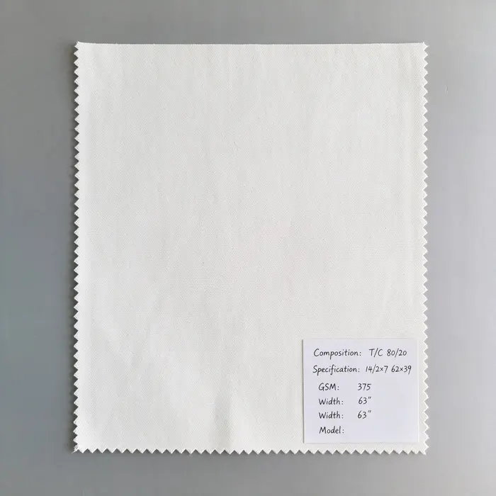 T/C 80/20 375gsm 63" canvas fabric