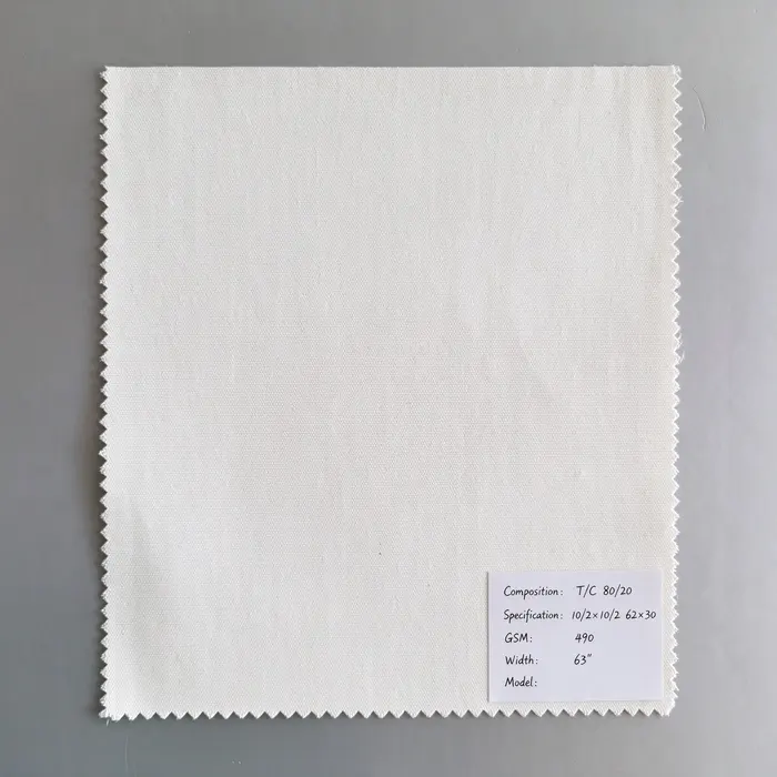 T/C 80/20 490gsm 63" canvas fabric