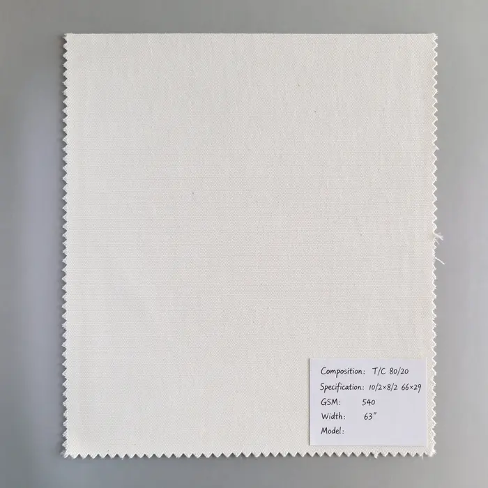 T/C 80/20 540gsm 63" canvas fabric